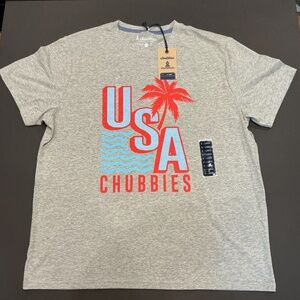 Chubbies USA Graphic T Shirt The Chub Spangled Banner Heather Gray Men’s XL NWT